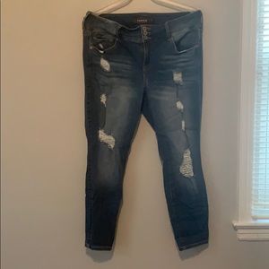 Torrid Ripped High Waisted Skinny Jeggings